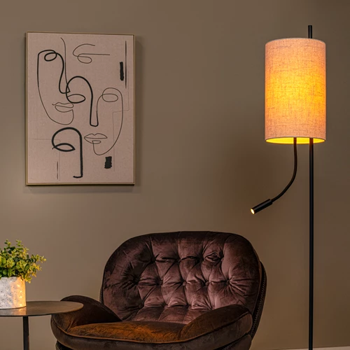 Lucide MAGIC - Vloerlamp - Ø 24 cm - 1xE27 - Zwart - sfeer 1